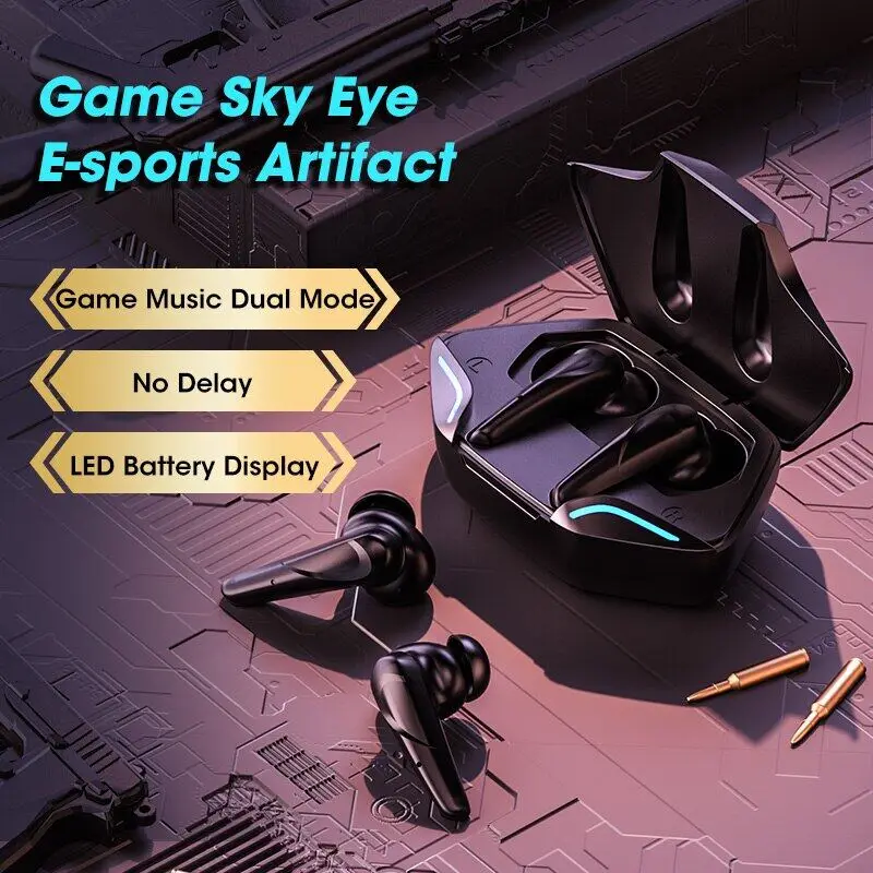 

YOVONINE Wireless Headset TWS Gaming Earbuds Low Latency TWS Bluetooth Earphone 9D Stereo HiFi Audio Sound Positioning Earsets
