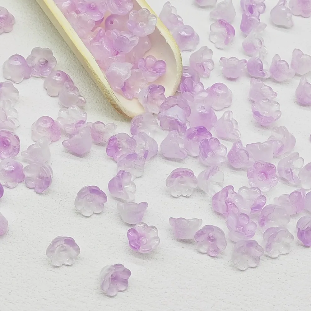 50pcs/set 7X12mm Colorful Bellflower Lampwork Beads Glass Beads Flower Bellflower Glass Beads Colorful Accessories