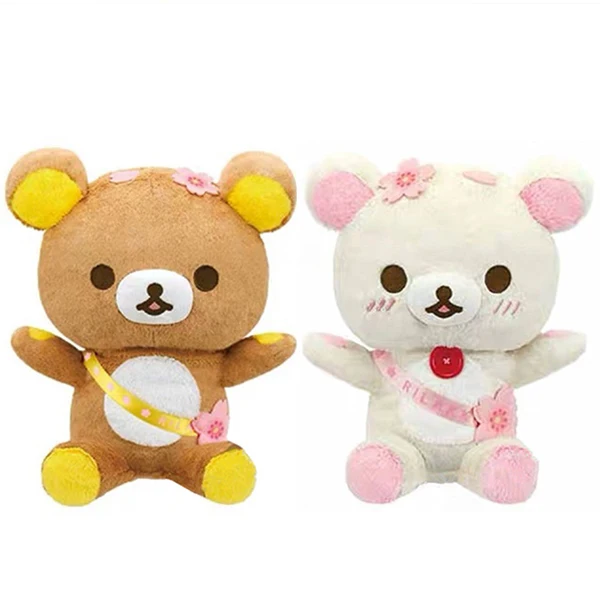 

New Cute Pink Sakura Rilakkuma 35cm Korilakkuma 30cm Bear Cherry Blossoms Big Plush Pillow Stuffed Animals Toy Doll Kids Gifts