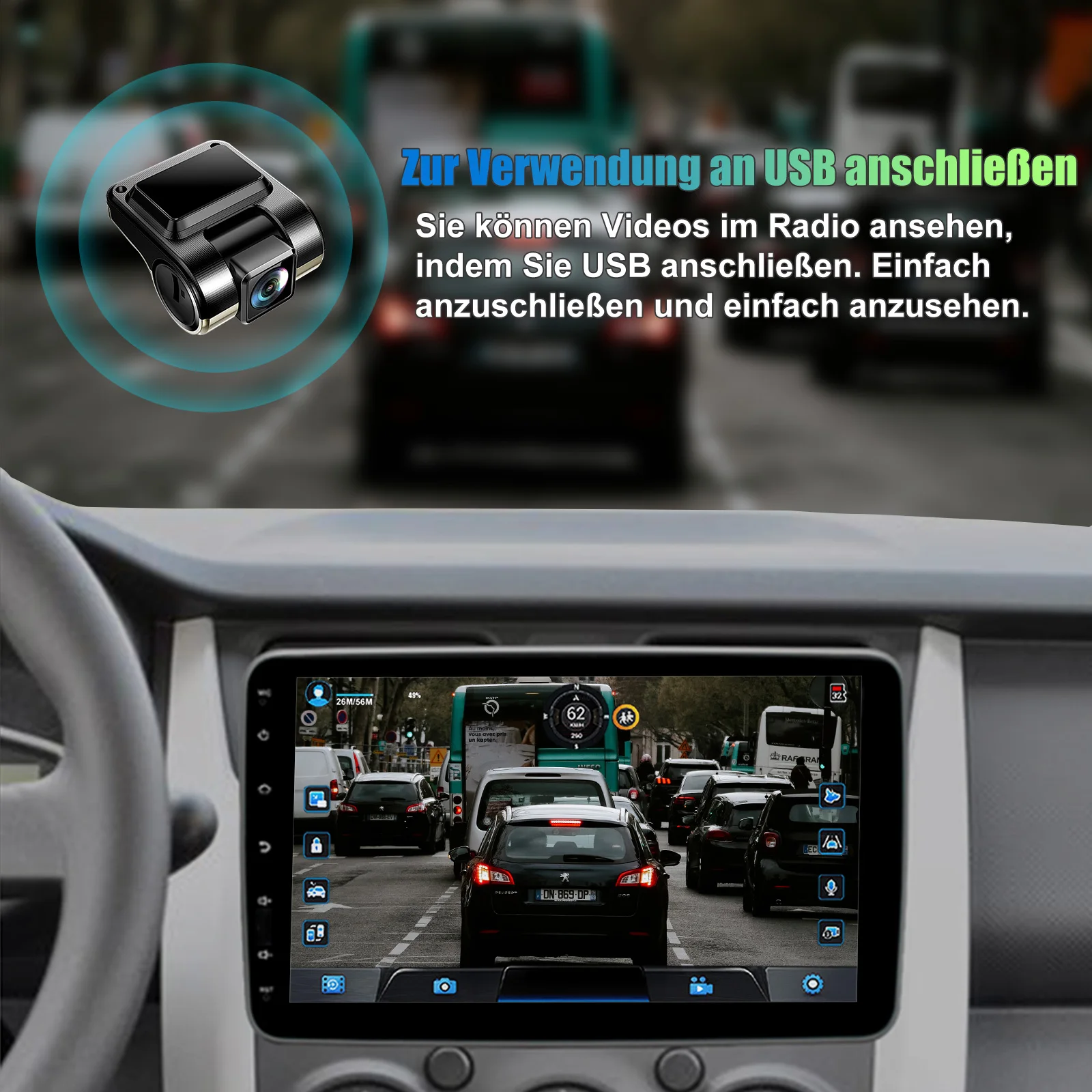 ESSSGOO 6 + 128G Android 14 GPS Navi 360 Rotierenden Bildschirm Universal Auto Stereo Radio 8 Core Carplay Android Auto 4G WiFi DSP BT AM – Detail 9