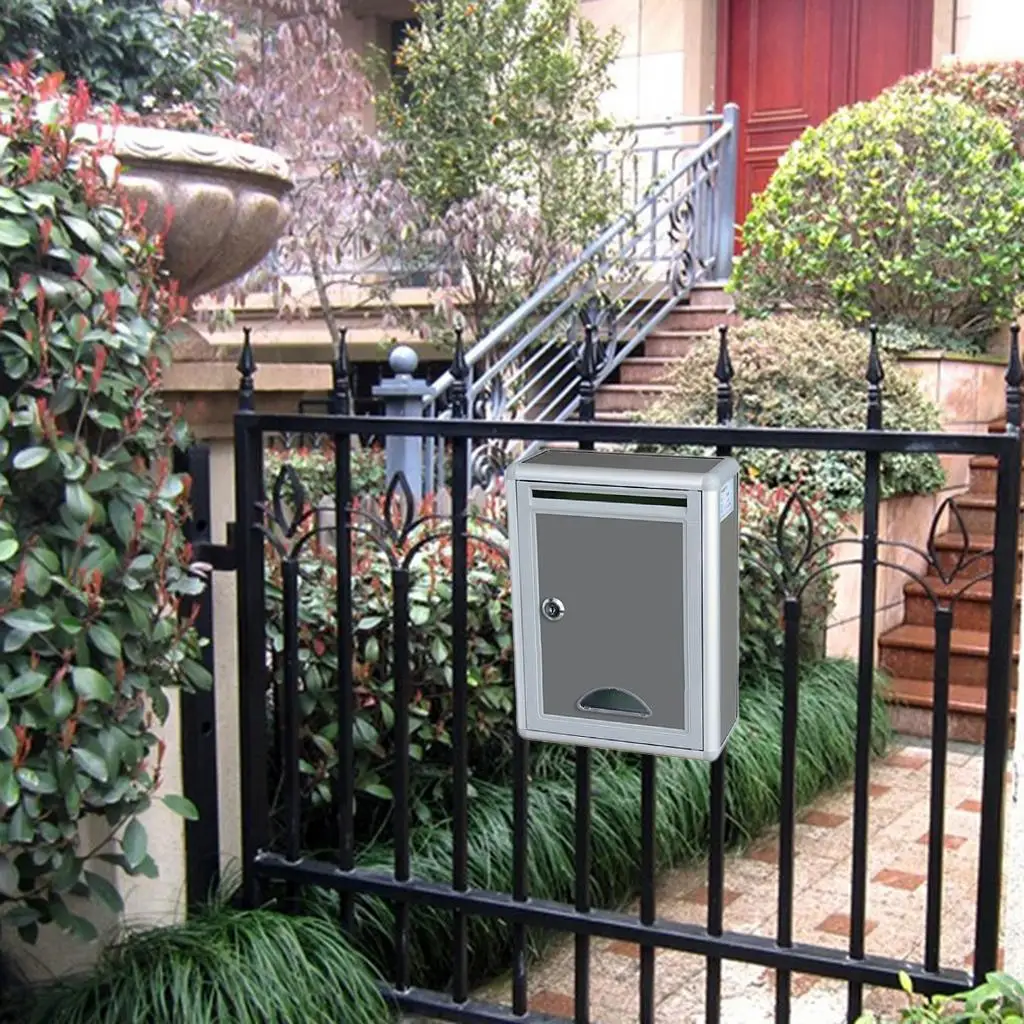 Outdoor Security Locking Mailbox Letter Box Suggestion Box Newspaper