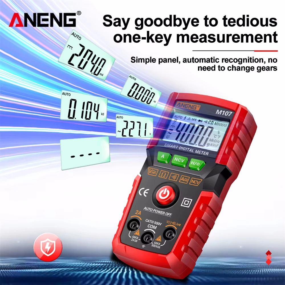 ANENG M108 Mini Digital Multimeter 4000 Count AC/DC Electrical Instruments Tester Auto Multimetro Digital Profesional Meter