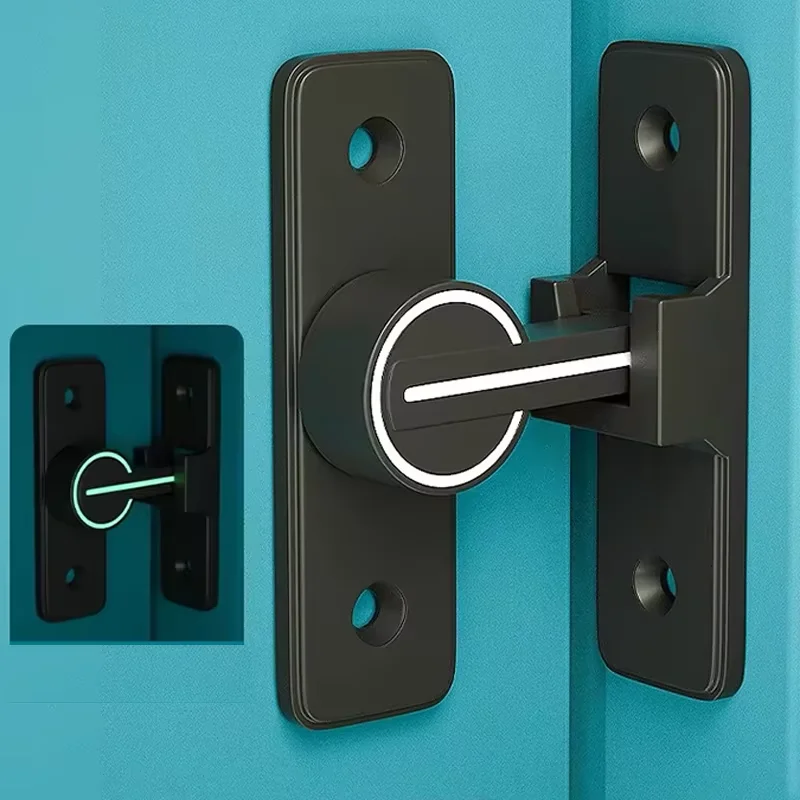 Interior Door Bolt Luminous Old-fashioned Surface-mounted Room Roor Latch 90 Degree Heavy-duty Lock