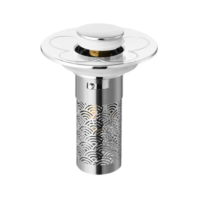 Washbasin Leak Plug Stainless Steel Floor Drain Filter Bathroom Plug Press Type Sink Drain Universal Accessory For Washbasin