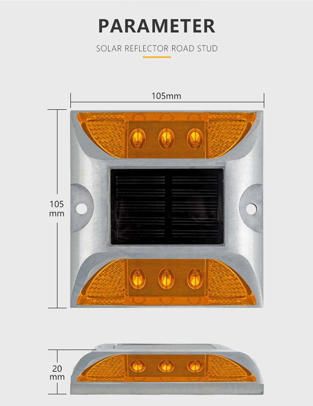 Solar Spike Light Profile Label Led 4 Pc Highway Cast Aluminum Ground Buried Light Flash Road Warning solar ground lights