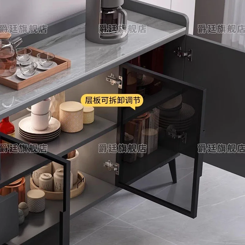 Rock Plate Solid Wood Sideboard Cabinet Nordic Multifunction Living Room Display Cabinet Kitchen Furniture Muebles Cocina FYSC