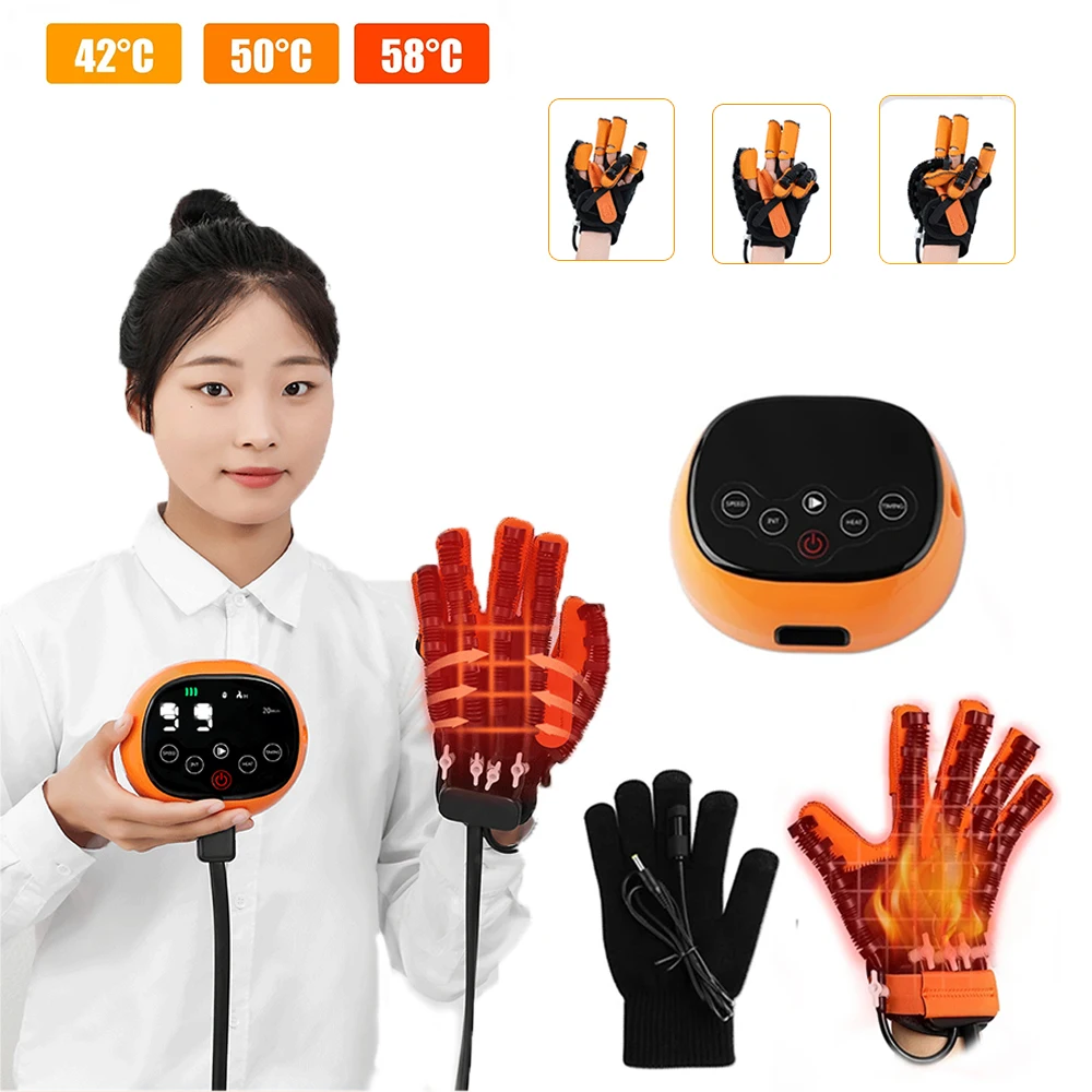 

Upgraded Heating Rehabilitation Robot Gloves With Heating Stroke Hemiplegia Hand Function Recovery Finger Trainer