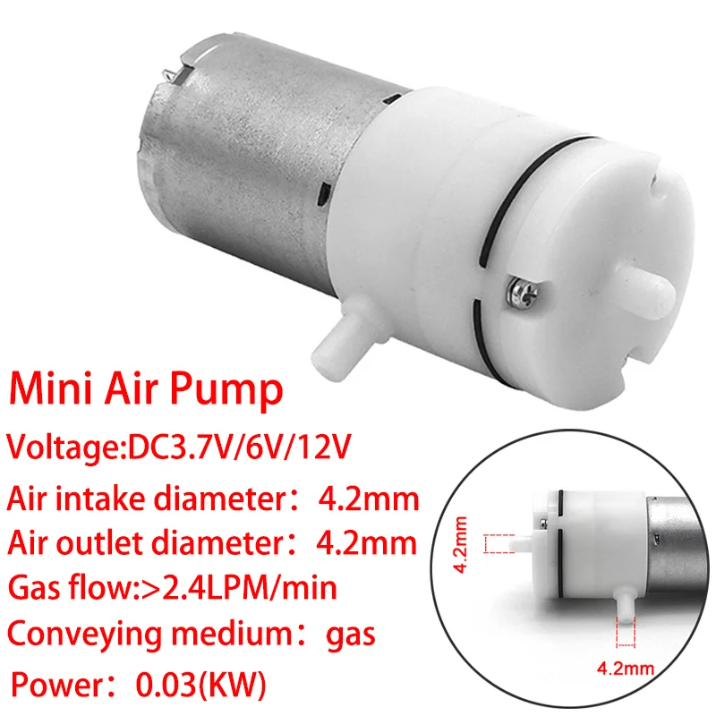 

3.7V 6V 12V 370 Mini Air Pump Electric Micro Vacuum Booster Motor for Beauty Instrument Medical Treatment Breast Pump Noise 65db