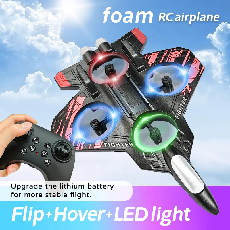 L101 RC Schiuma Aereo Mini Drone 2.4G Fighter Stunt Elicottero 360 ° Flip Aereo telecomandato con luci colorate a LED Quadcopter - immagine 2