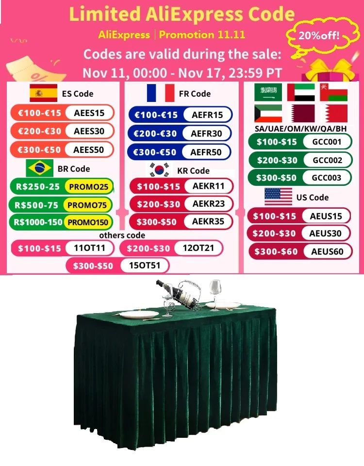 Hotel Conference Tablecloth Velvet Table Skirting Cover