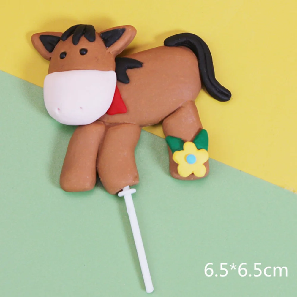 Farm Animal Cake Topper Cow Cupcake Toppers Baby Shower Tractor Shepherd Dog Goose Ma Yunduo Birthday Children Barn Cake Decorat