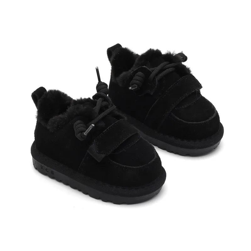 Winter Baby Snow Boots Leather Warm Plush Boys Girls Soft Sole