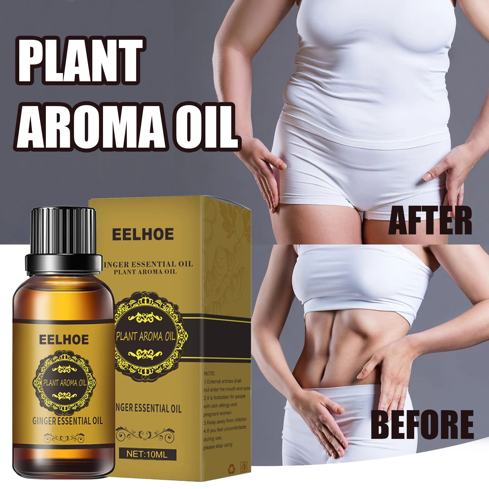 10ML Natural Ginger Oil Therapy Anti Aging Plant Essential Promote Metabolism Full Body Slim Massage Oils Shaping |