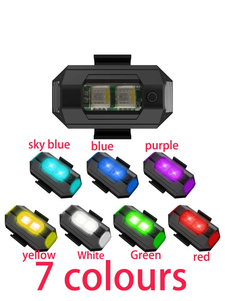 Luce stroboscopica a LED senza fili, luce flash telecomando per accessori auto, 7 colori luce led auto interni USB ricaricabile, luce lampeggiante a LED, luci per droni anti-collisione