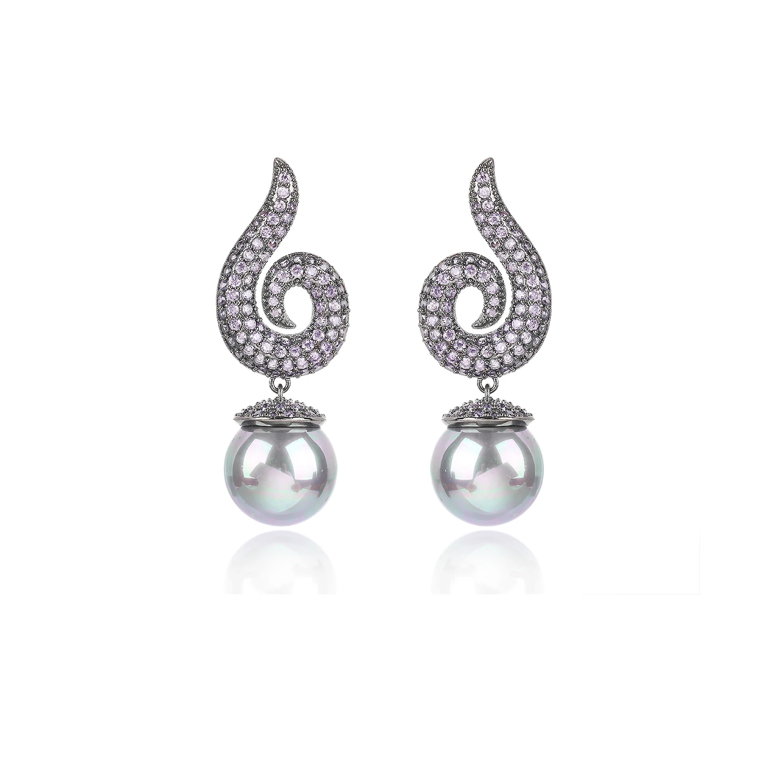 

Fire Cubic Zircon Drop Earrings for Wedding, Pearl Earring for Bride, Women Girl Gift Spring Jewelry Accessories CE11831