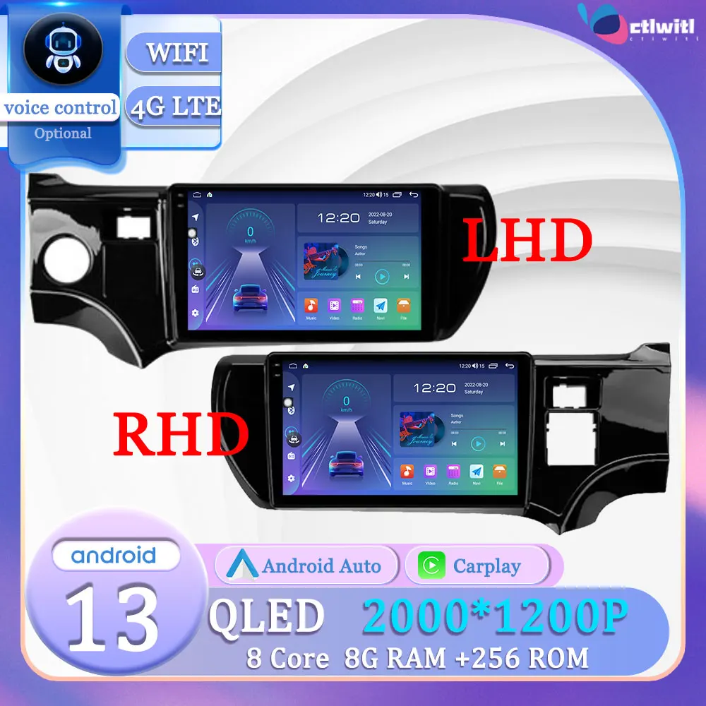 

Android 13 For Toyota Aqua LHD RHD 2011 - 2017 Autoradio Carplay Car Stereo Radio Navigation Videp Player Multimedia