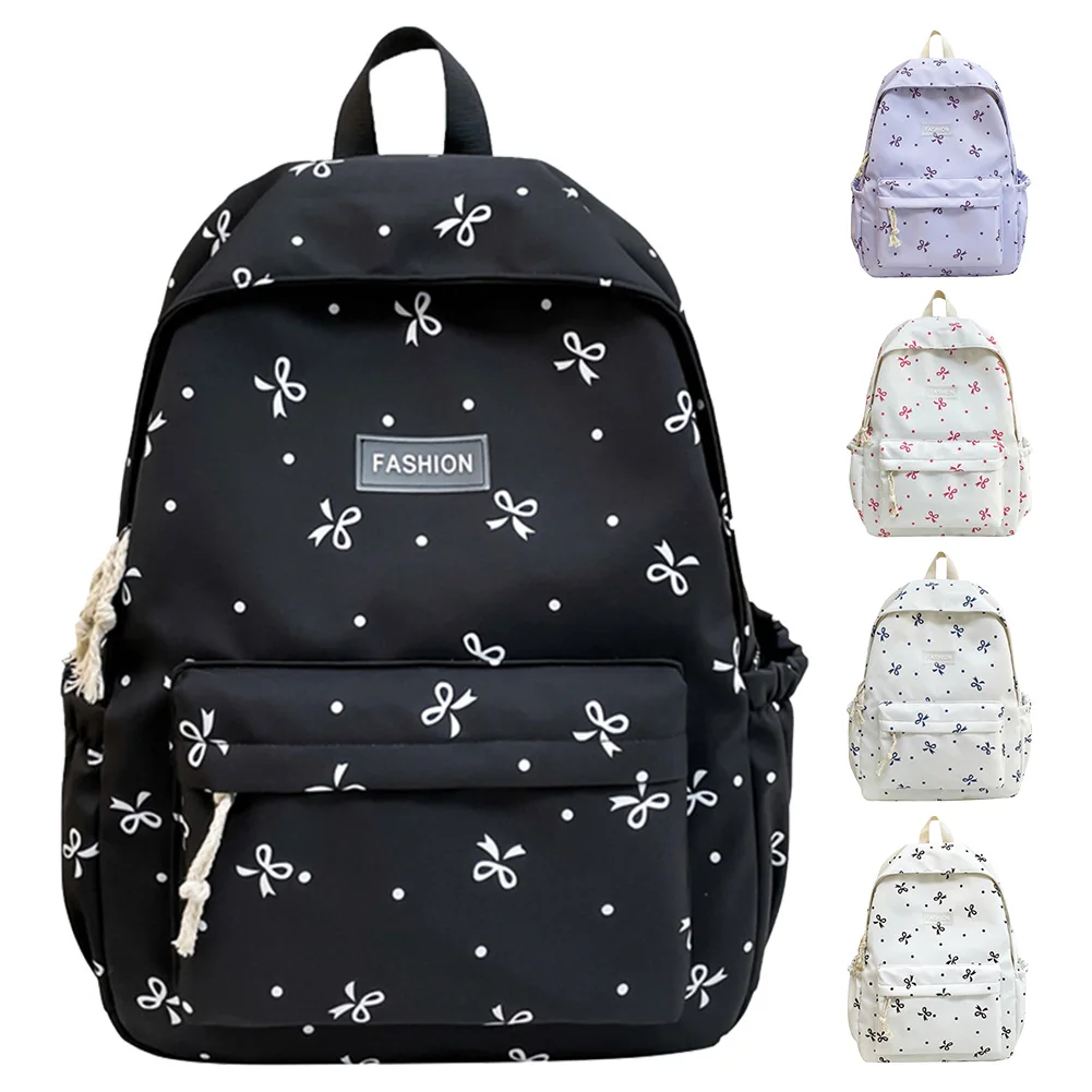 Women Student Backpack Floral Print Laptop Backpack Large Capacity Versatile Rucksack School Outdoor Camping Picnic Bag