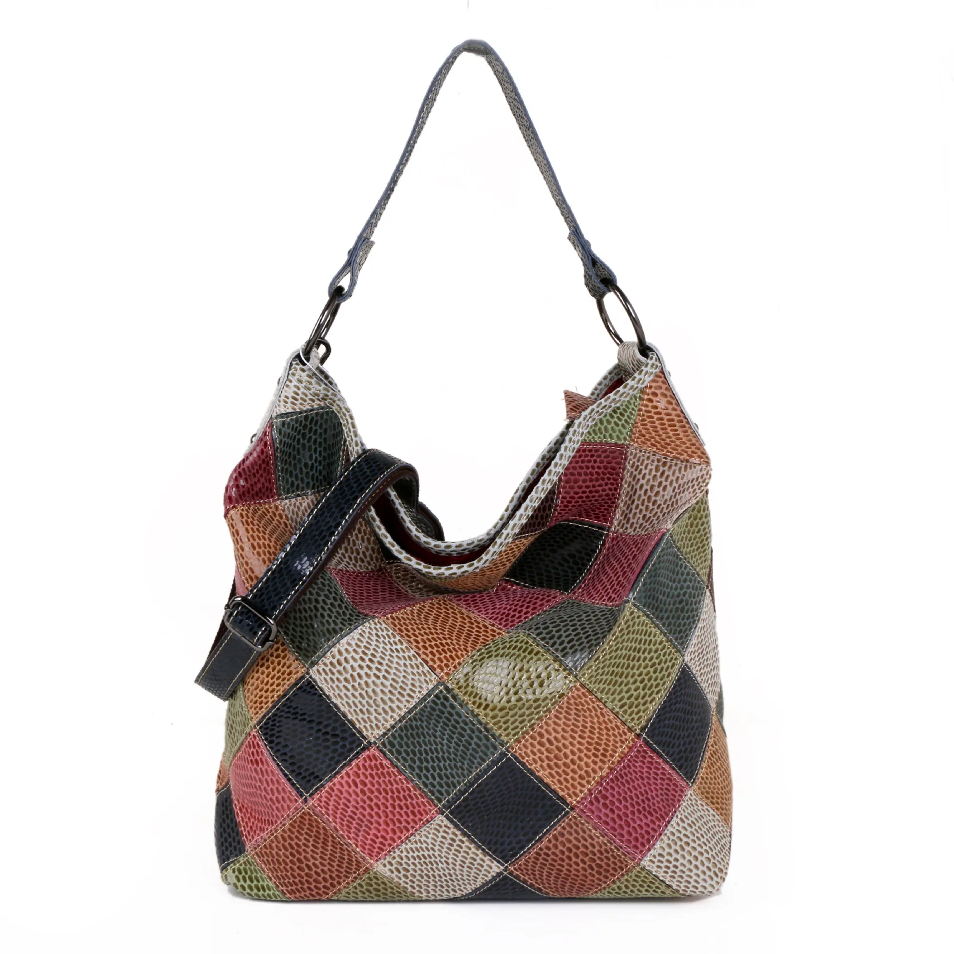 

Fashion Genuine Leather Bag Women's Bag New Soft Leather Bag Shoulder Portable Messenger Bag Snake Pattern Fashion Bucket Bags