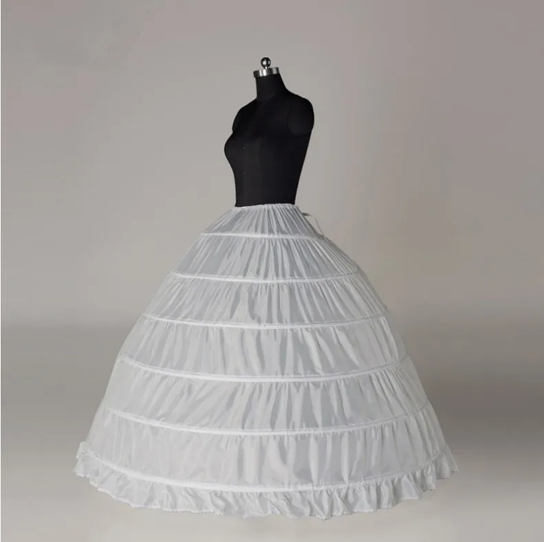 songshenjian Women Crinoline 6 Hoops Skirt Ball Gown Petticoats Slips Floor Length Full Shape Underskirts for Wedding Dress 