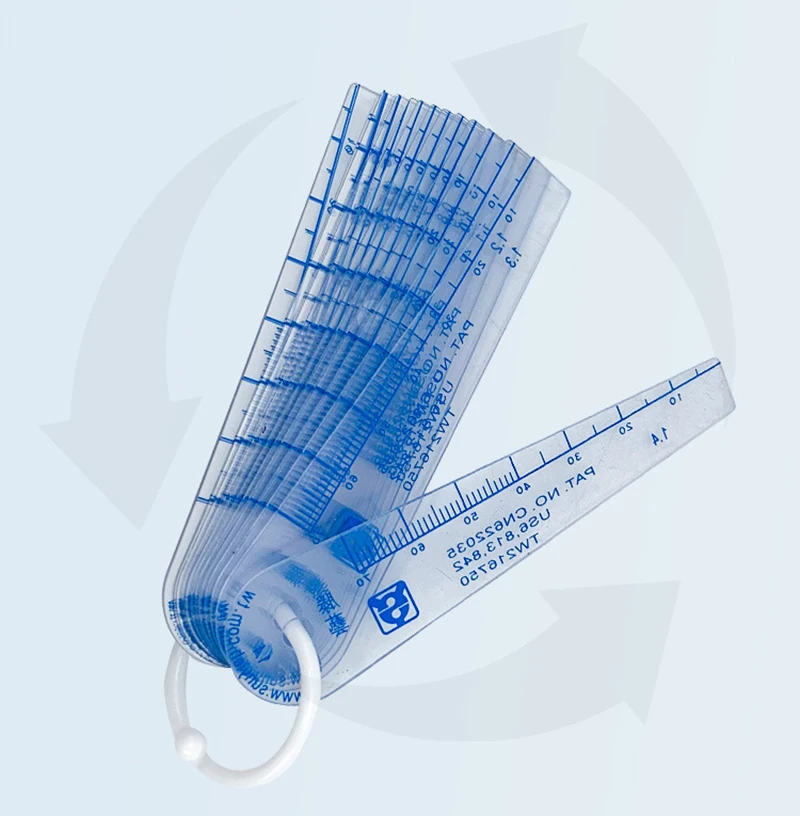 Description Picture 4 of item21 Blades Feeler Gauges Metric Measurement 0.05-1.0-1.5-2.0mmThickness Gap Metric Filler Feeler Gauge Plastic Measuring gap gage