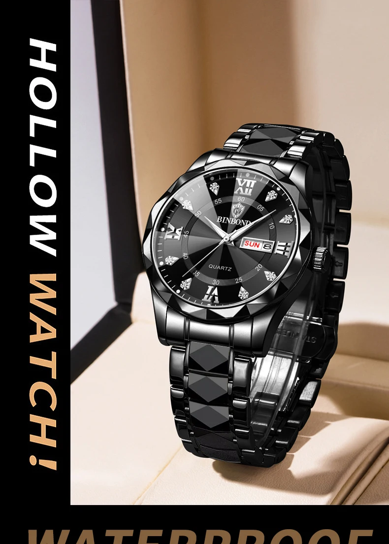 Men's Wrist Watch Waterproof Quartz Watch With Date And Glow_voghion.com