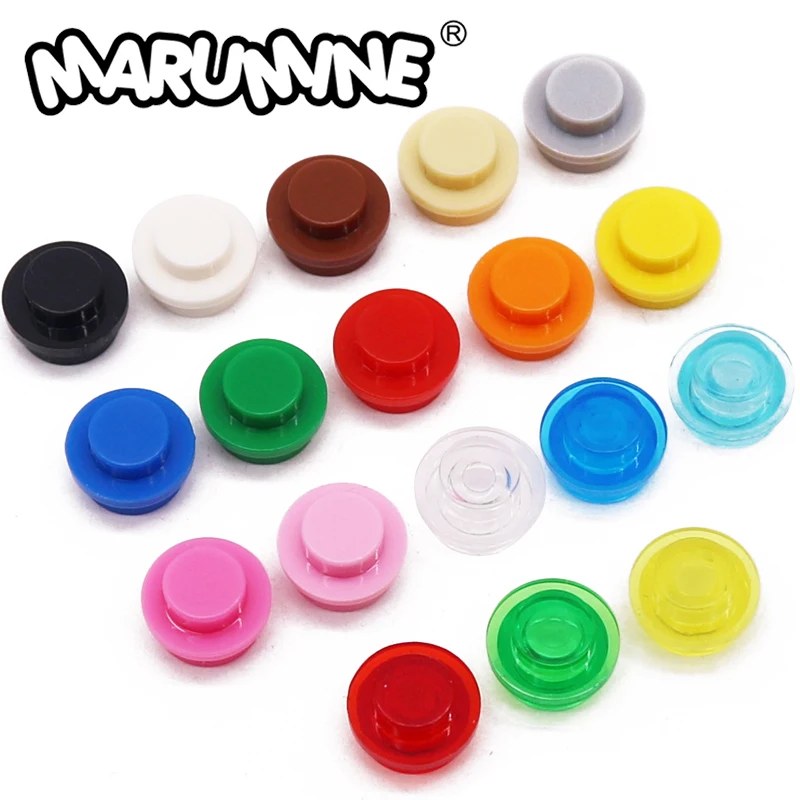 MARUMINE 1x1 Round Plate Bricks - 1000PCS Straight Edge Building Blocks