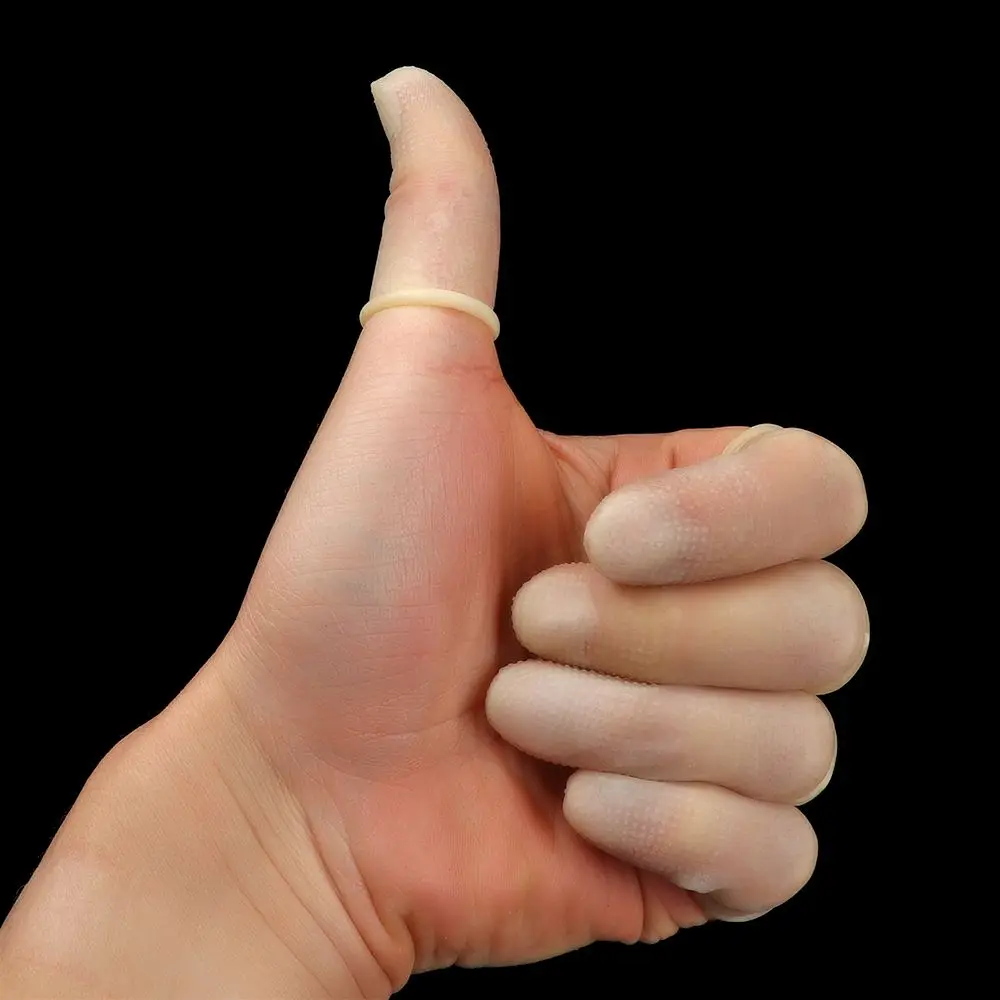 Cleaning Accessories 100PCS Natural Latex Nail Art Tool Finger Cover White Finger Cots Rubber Gloves Protector Gloves