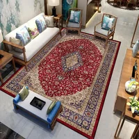 Persian Luxury Rugs for Bedroom Retro Red Home Decor Carpets for Living Room Soft Washable Non-slip Washroom Floor Mats Alfombra 1