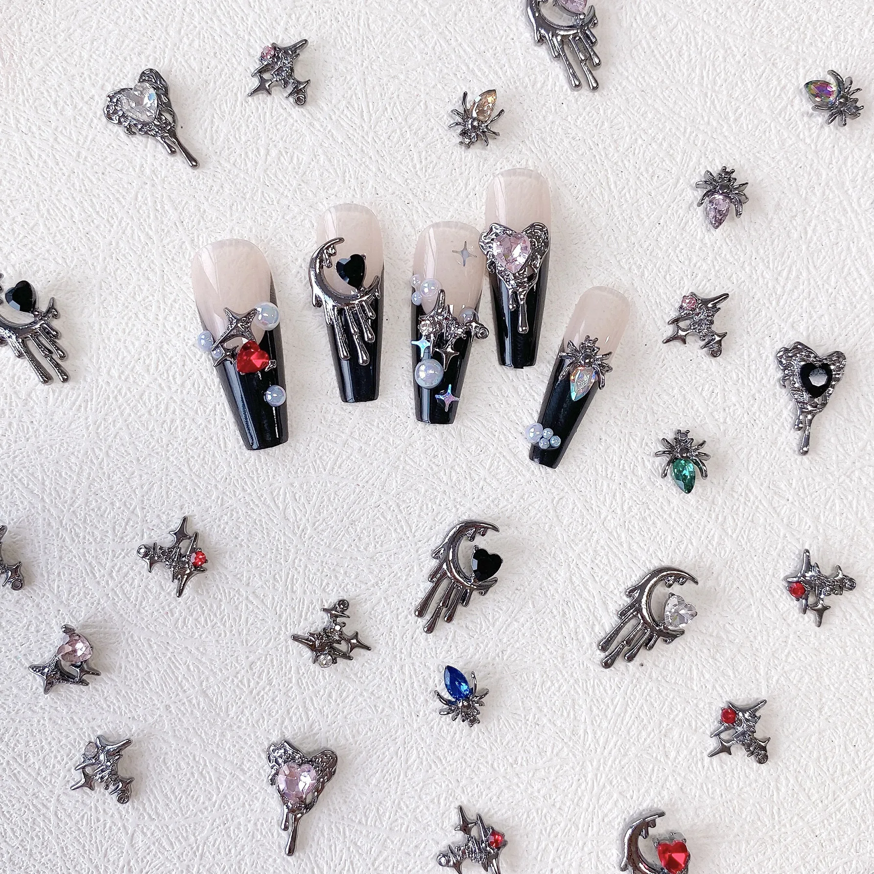 3D Halloween Alloy Nail Charms Punk Style Decoration Nail Art