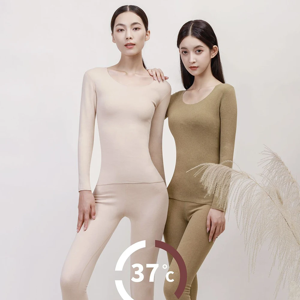 Thermal Underwear Sets Women's Thermal Underwear Winter New Upgraded Wool Silk Patch Thickened Lingerie Seamless Anti-static Thermal Pants
