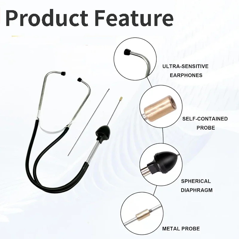 Automotive Mechanical Tools, Mechanic's Stethoscope Engine Diagnostic Sensitive Hearing Tool for Cars, Trucks and Motorcycles