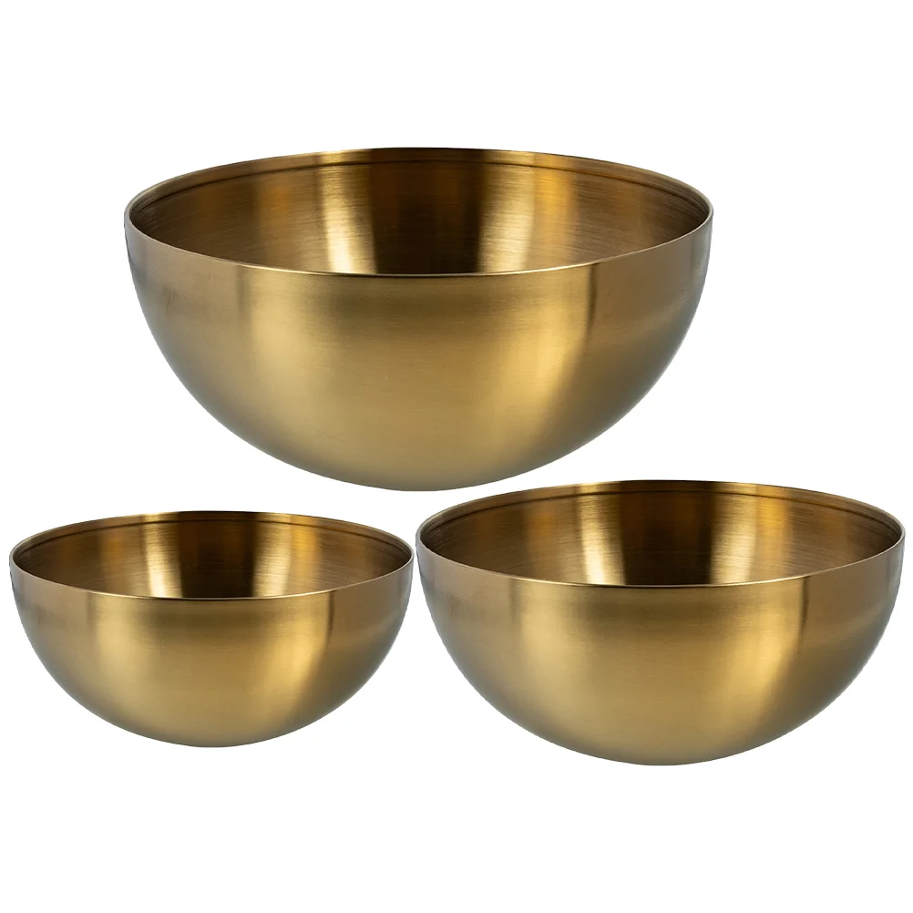 

3 Pcs Salad Bowl Supply Mixing Stainless Steel Food Fruit Daily Use Serving Convenient Bowls Noodle