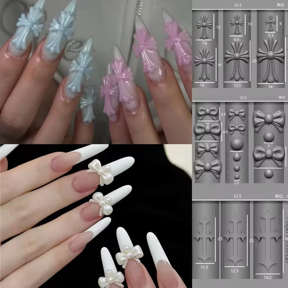 새로운 로스 릴리프 조각 네일 아트 몰드 DIY 실리콘 3D 템플릿 스텐실 재사용 가능한 네일 조각 몰드 장식 매니큐어 도구
