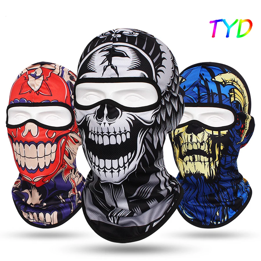 

Outdoor Cool Sunscreen Balaclava Skull Printed Bandana Breathable Lycra Motorcycle Face Mask Windproof Cycling Bicycle Headgear