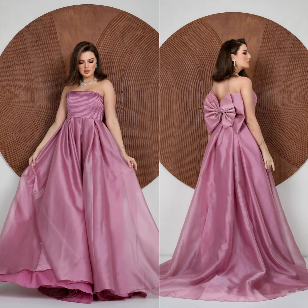 

Yipeisha Prom Dress Fashion Exquisite Strapless A-line Quinceanera Shirred Draped Satin Custom