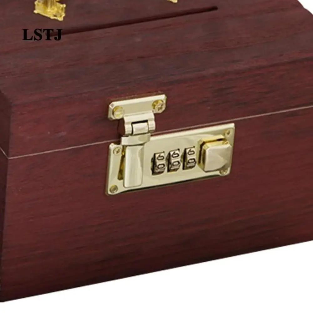 Durable Vintage Style Treasure Storage Box with Combination Lock Money Jar Piggy Bank Organizer Safe Box Money Saving