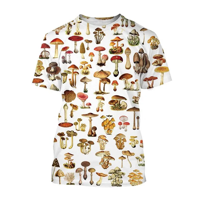 

Summer New Mushroom 3D Print T-shirts Women Men Streetwear Casual Fashion Short Sleeve T Shirt O-neck Kids Tees Tops Clothing