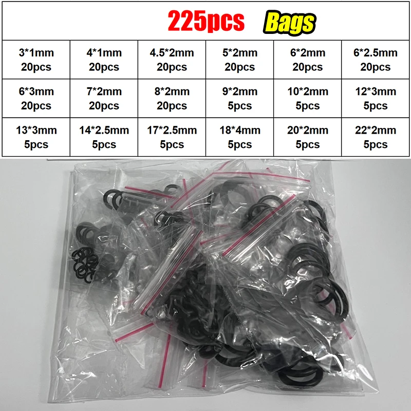 Nitrile Rubber O Ring Set - Elastic Oil-Resistant Sealing Gaskets