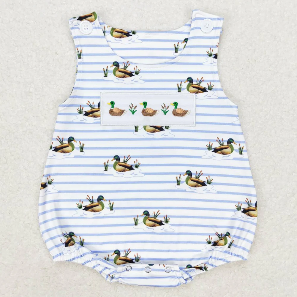 Boutique Infant Baby Boys Rompers Camo Duck Short Sleeve Onesie Bodysuits Fashion Toddler Boys Bubble Rompers Kids Onesie New 4