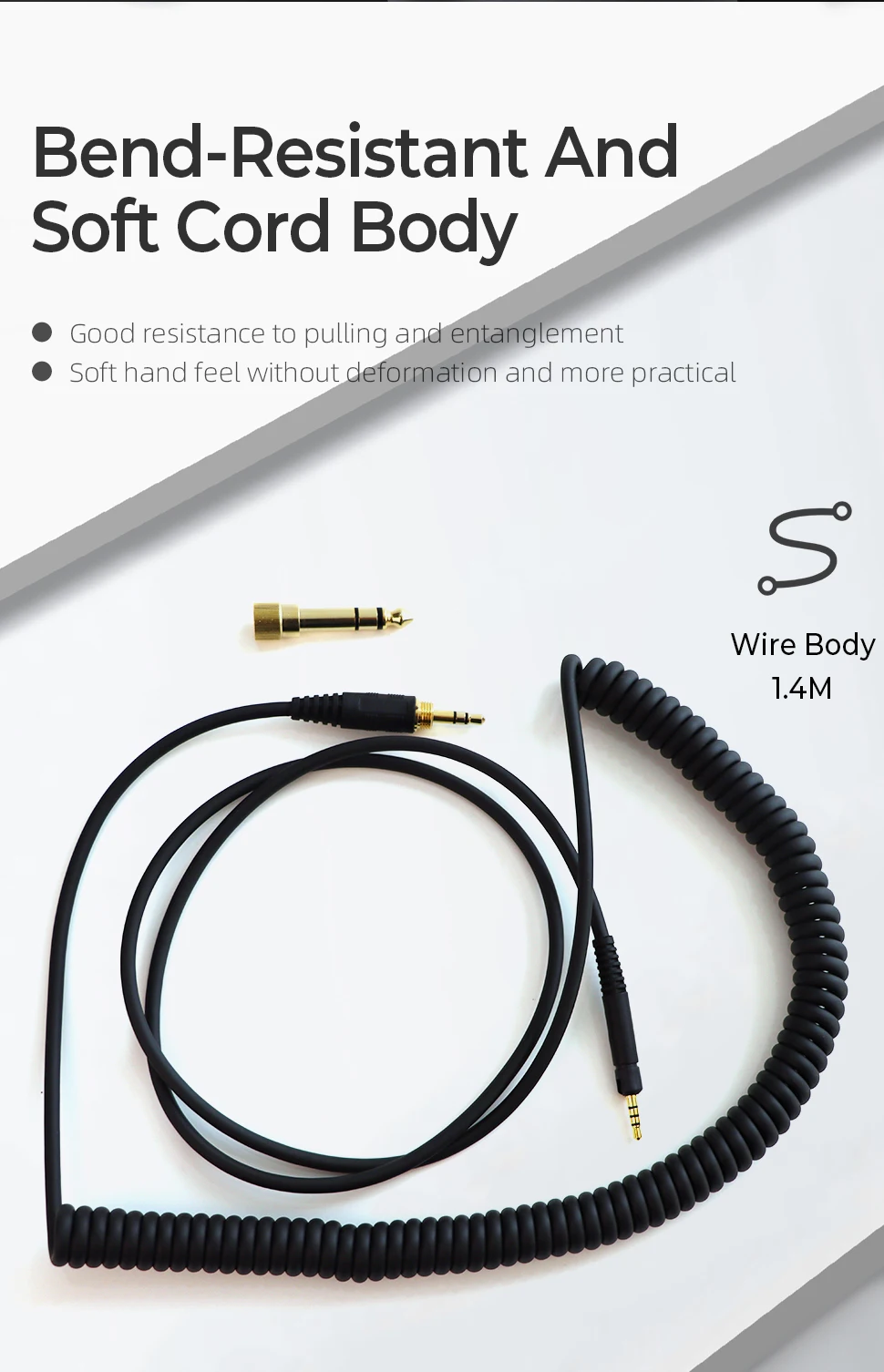 2.5 mm to 3.5/6.35 mm Replacement Headphone wire Spiral Spring Headset Audio Cable for Sennheiser HD598 HD518 HD558 HD569 HD579