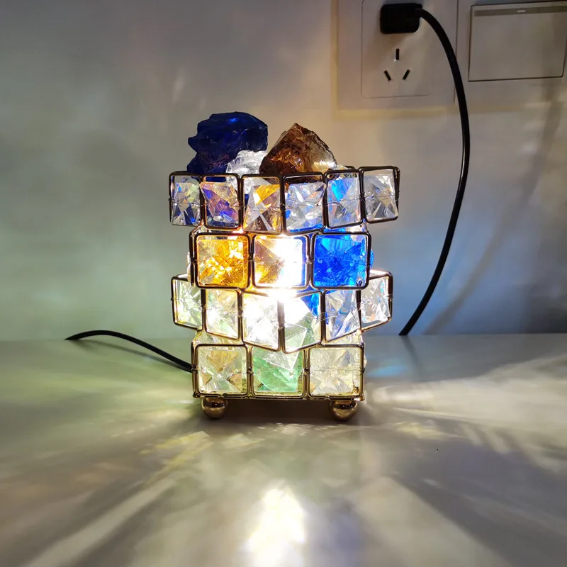 

New Crystal Cube Night Light Himalayan Salt Lamp Home Craft Decoration Crystal Lamp New Year Christmas Kids Gift Bedroom Lamp