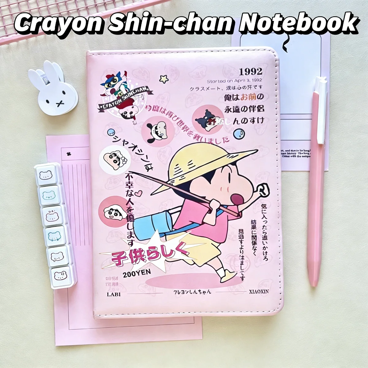 Deluxe Crayon Shin-chan A5 Leather Notebook – Full-Color Anime Design Diary Gift