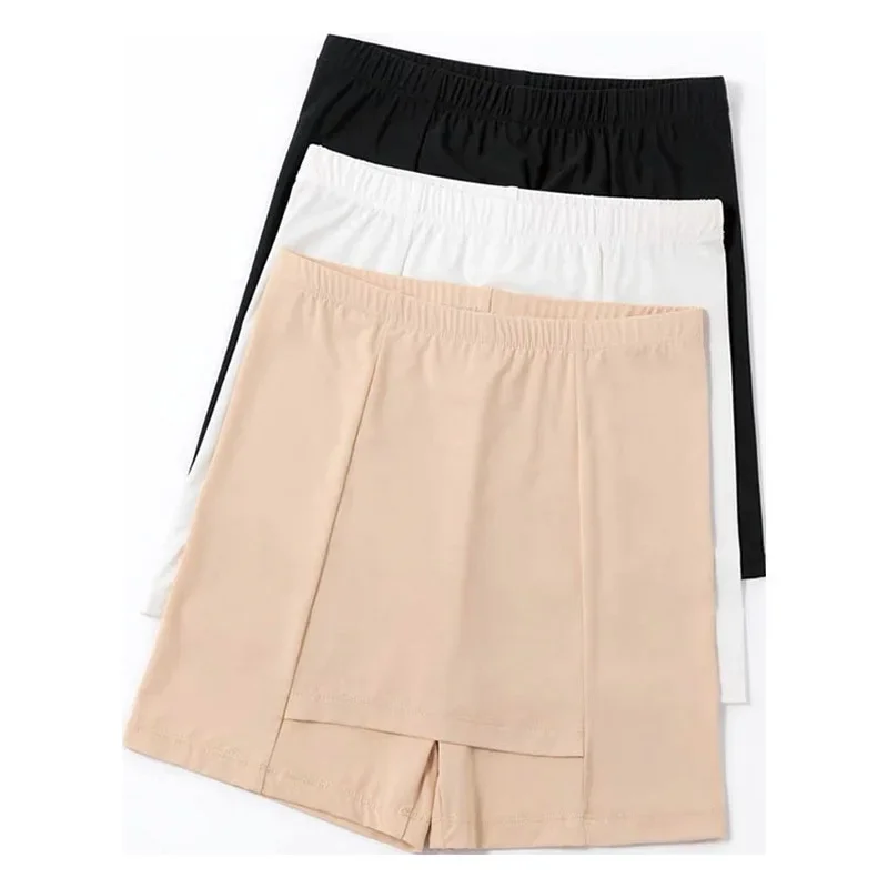 Safety Short Pants Ice Silk Covering Triangle Zone Anti Shining Double Layer Summer Split Bottom safety shorts,safety pants