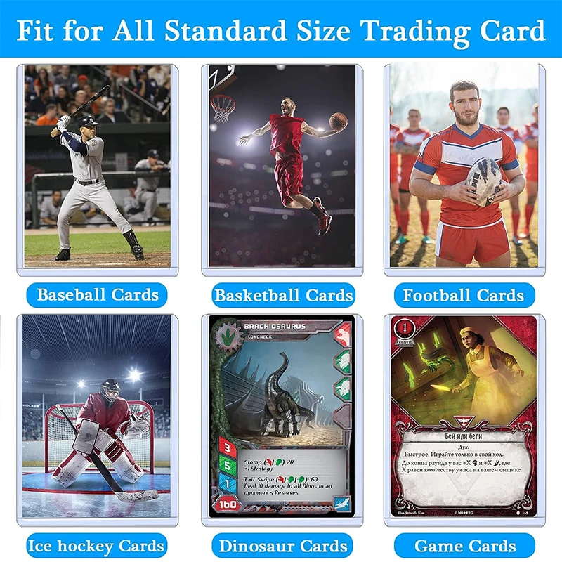 Card Protector 25Pcs/Pack 35PT Trading Card Holder Top Loader Clear Protective Hard Plastic Sleeves for Baseball Sports Cards