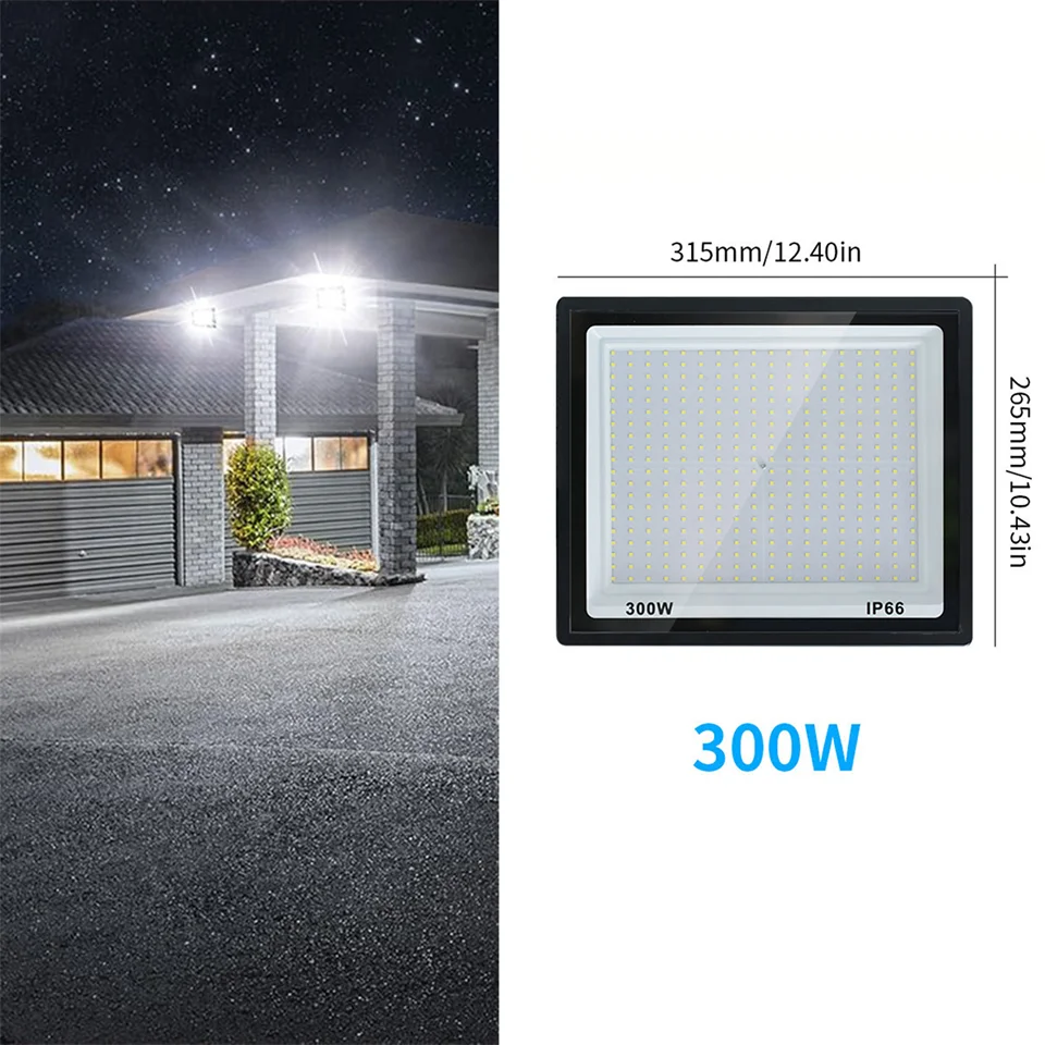 thumbnail image 1 of Foco LED AC220V 110V 10-300W IP66 resistente al agua para exteriores, pared, jardín, reflector LED, farola, luces de pared, 1 of 5