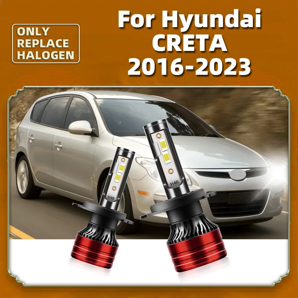 

LED Headlights Hi/Lo Beam Auto 120W 16000LM 12V Bulbs Car Lamp For Hyundai Creta 2016 2017 2018 2019 2020 2021 2022 2023 Vehicle