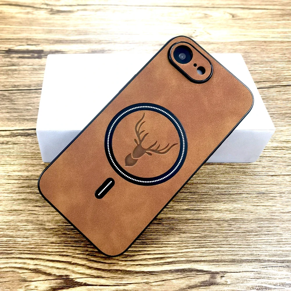Luxury Leather MagSafe-Enabled Shockproof Case – Magnetic Charging & Premium Protection