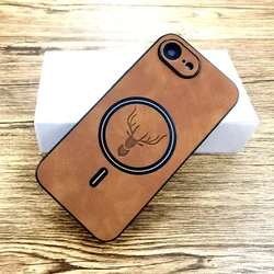 Luxury Leather MagSafe - Enabled Shockproof Case - Magnetic Charging & Premium Protection - iPhone 14 Pro (Light Brown)