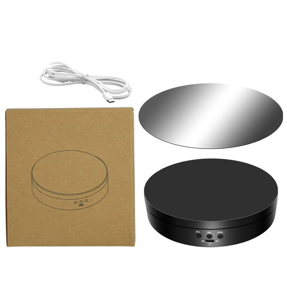 Fotoğraf Ürünleri ve Gösterileri için USB Güç Kablosu ile Dönen Ekran Standı 360 Derece Motorlu Döner Tabla