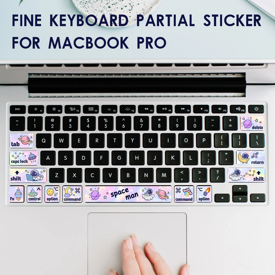 1PCS Fantasy Purple-Cute Cartoon Planet Astronaut Pattern Design Laptop Keyboard  Stickers - AliExpress, image size:960x960